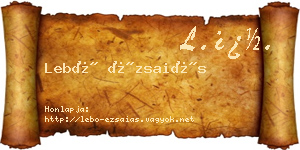 Lebó Ézsaiás névjegykártya